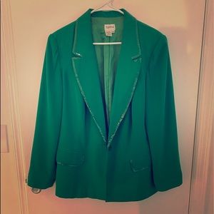 Green suit with sequin border
